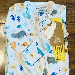 Angel Dear Bamboo Footie Pajamas, NWT, size 6-9 months, summer hippo print